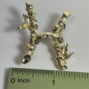 Brooch Vintage Sarah Coventry Letter H Initial Leaves Fairy Core